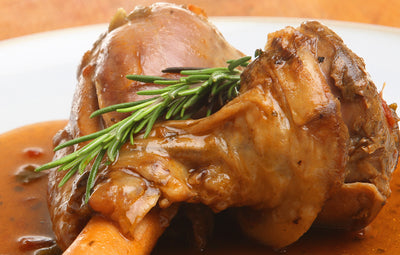 Braised Lamb shanks, with creamy mash and greens